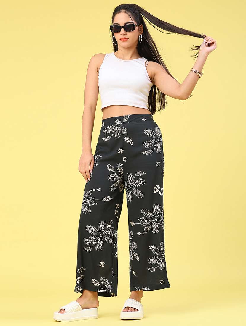 women floral printed ankle length palazzo - 22222955 -  Standard Image - 5