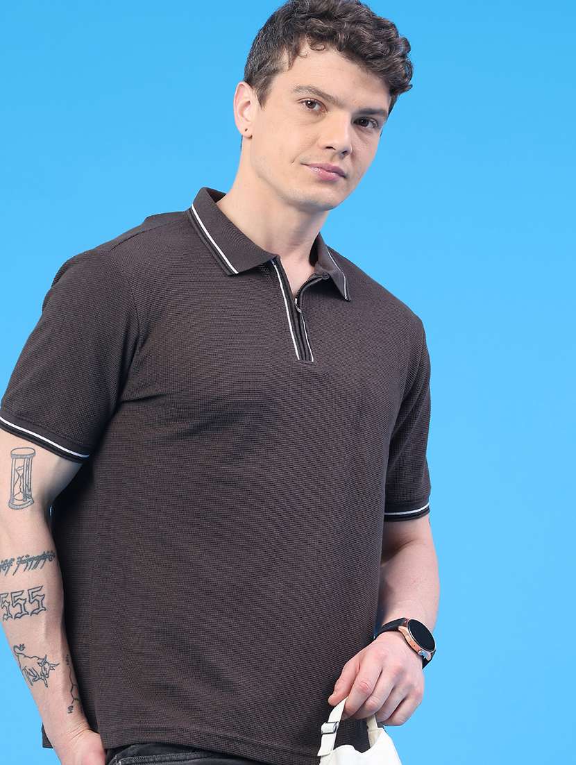 men solid short sleeve regular fit polo t-shirt