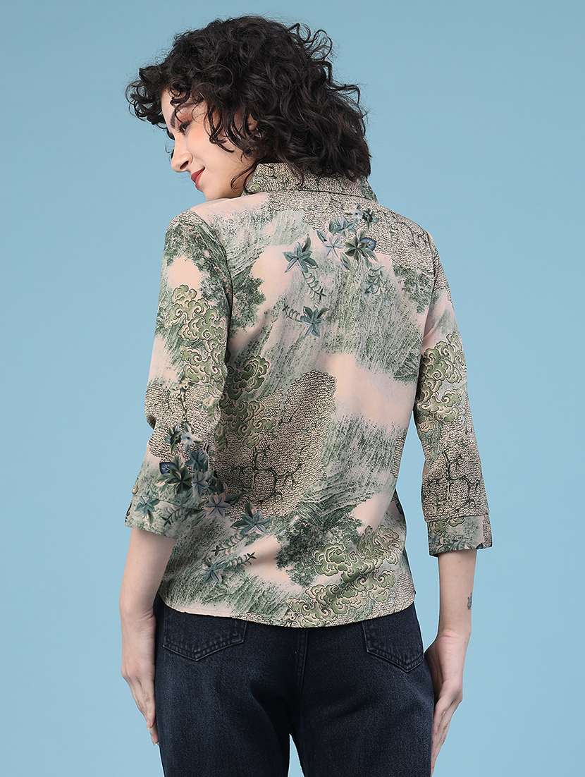 printed polyester shirt collar casual wear - 22222995 -  Standard Image - 3