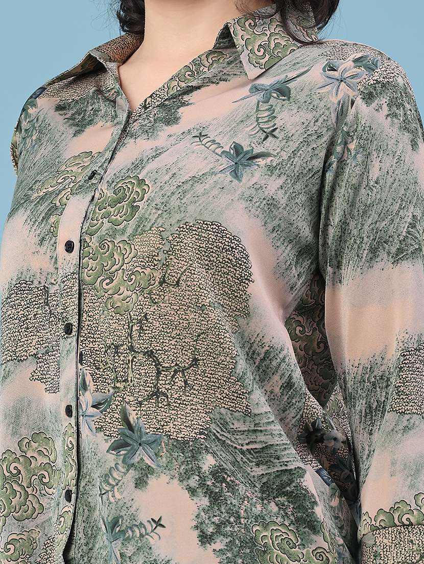 printed polyester shirt collar casual wear - 22222995 -  Standard Image - 5