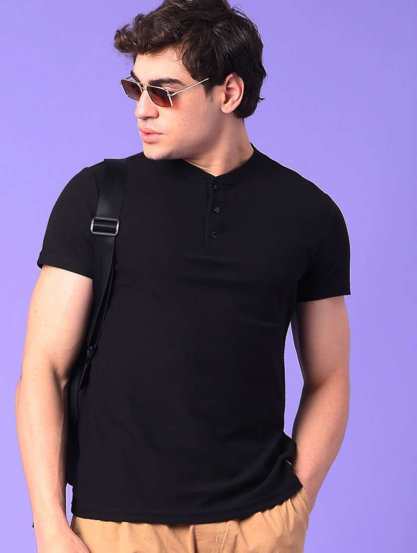 men textured short sleeve slim fit t-shirt