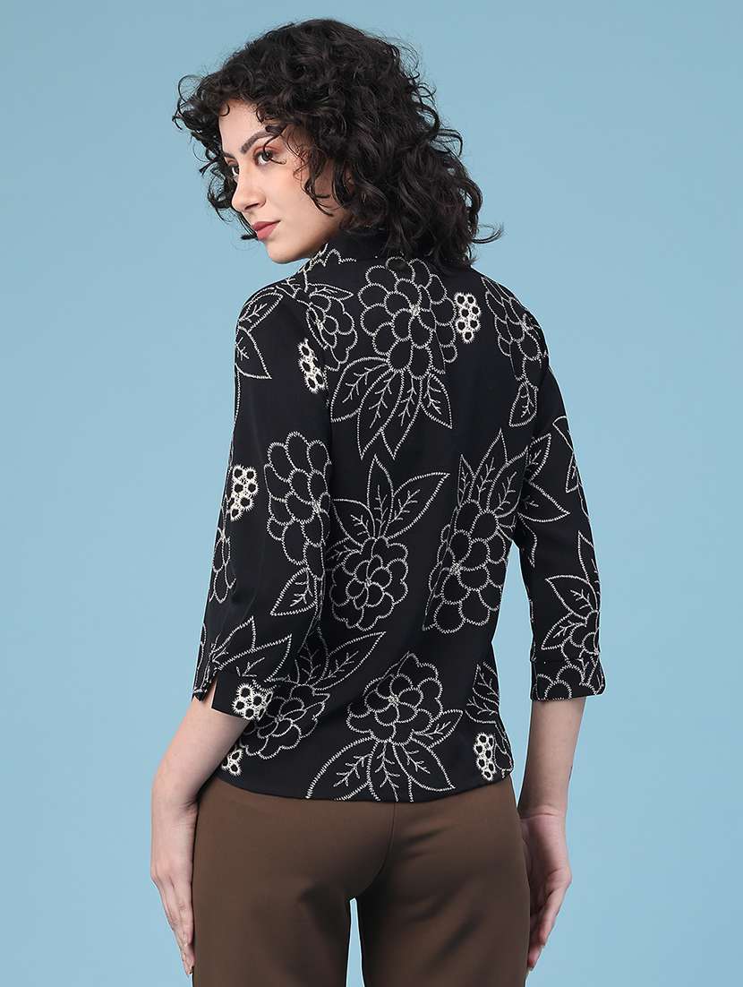 women embroidered collared shirt  - 22223010 -  Standard Image - 3