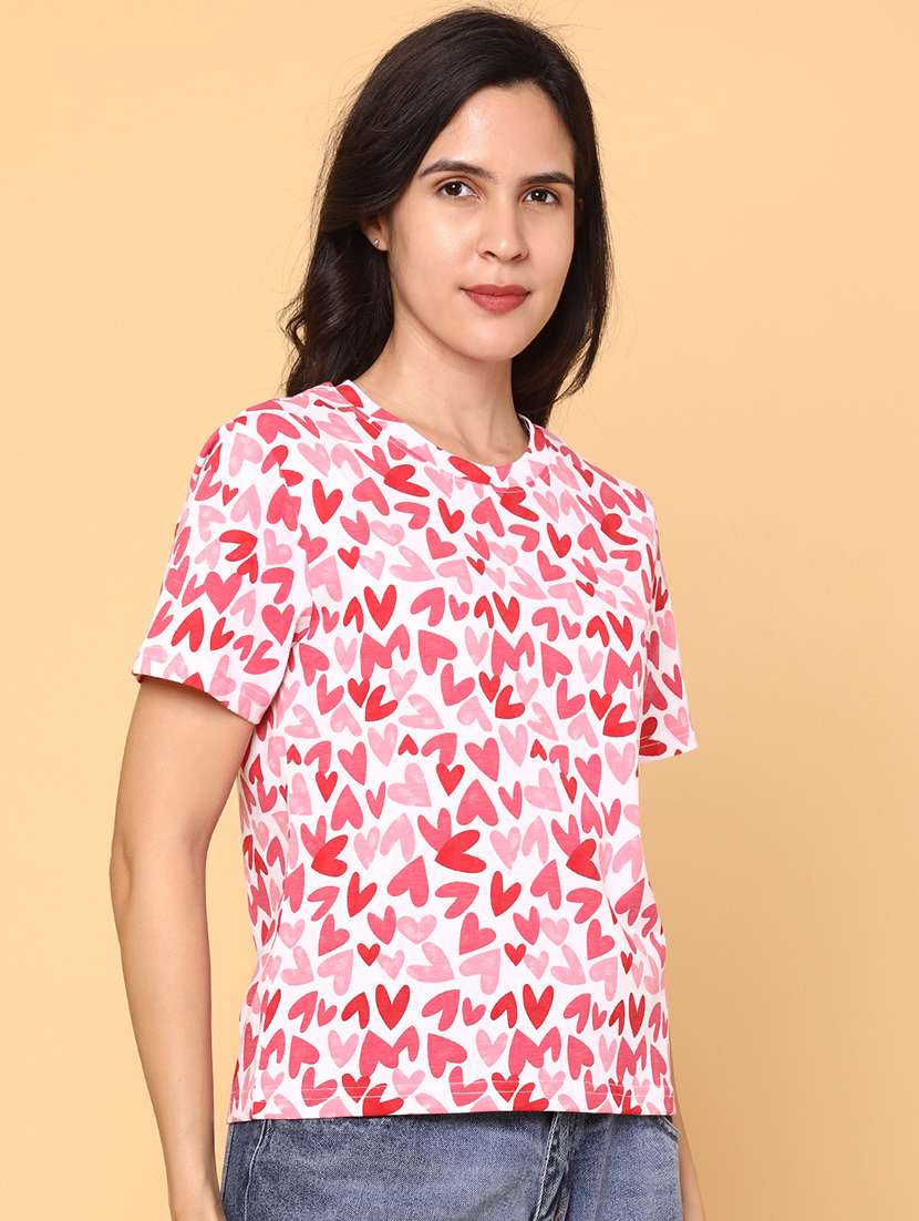women printed short sleeve t-shirt