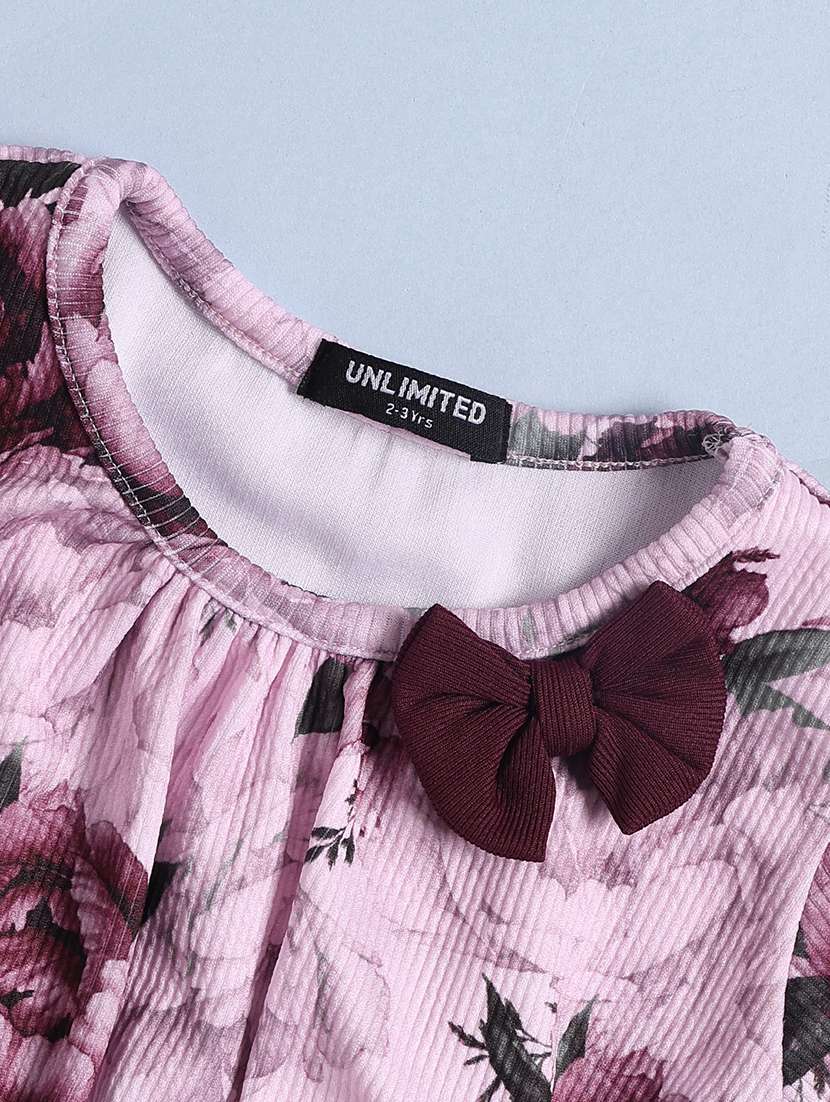 maroon cotton fit & flare dress - 22223049 -  Standard Image - 3