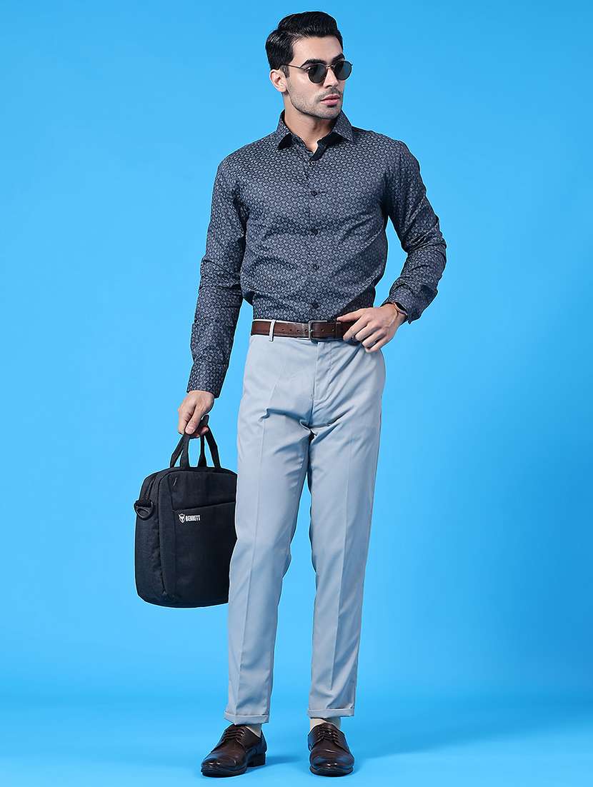 blue cotton formal shirt - 22223088 -  Standard Image - 5