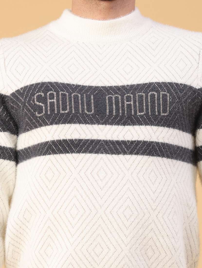 men self design long sleeve regular fit pullover  - 22223105 -  Standard Image - 5