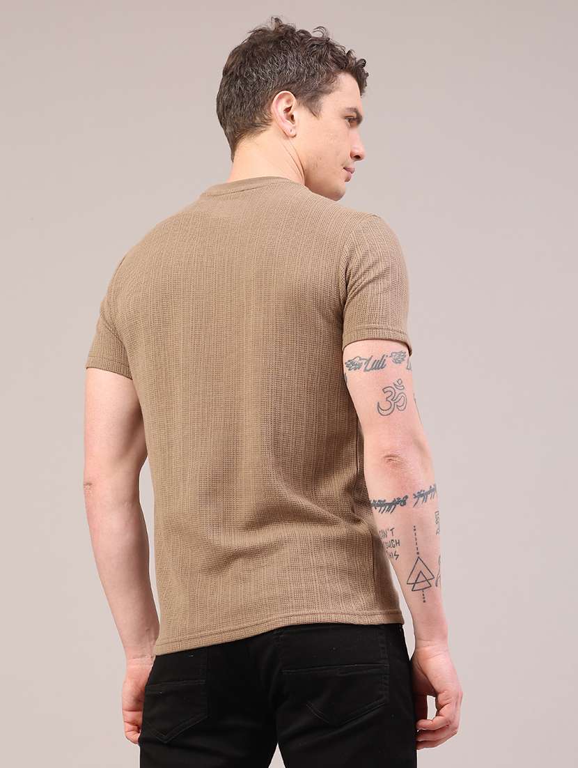 men self design short sleeve slim fit t-shirt - 22223116 -  Standard Image - 3