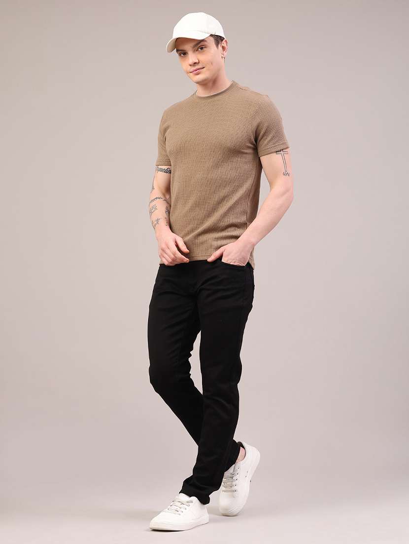 men self design short sleeve slim fit t-shirt - 22223116 -  Standard Image - 5