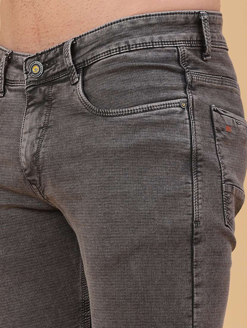 men plain mid rise full length jeans - 22223127 -  Standard Image - 5