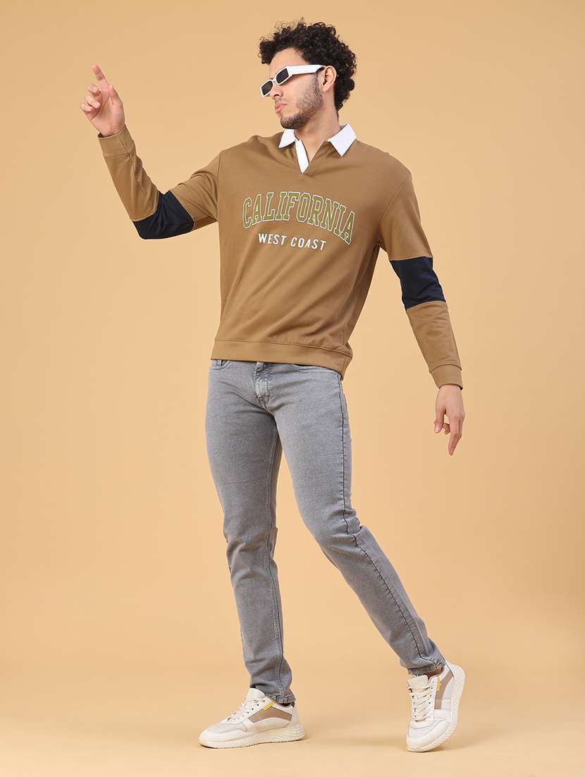 men plain mid rise full length slim fit jeans - 22223131 -  Standard Image - 5