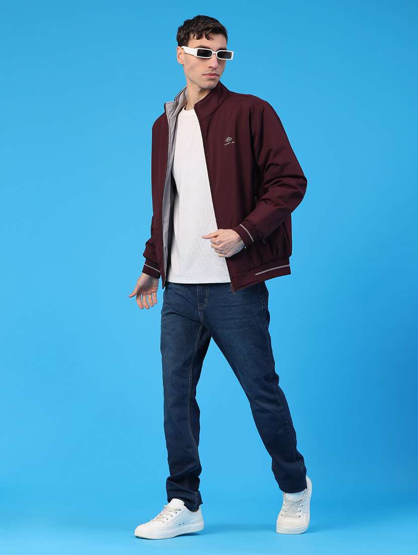 men solid long sleeve reversible bomber jacket - 22223142 -  Standard Image - 5