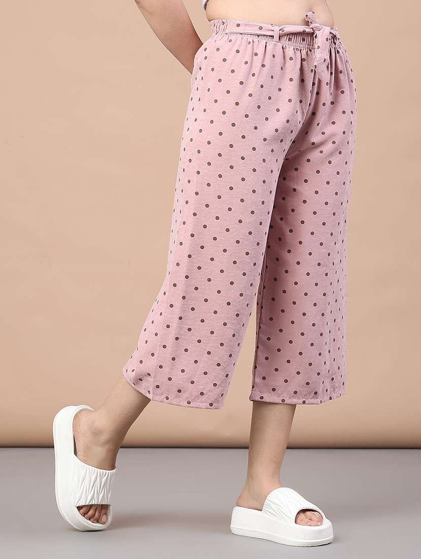 women polka dot mid rise culottes trouser - 22223144 -  Standard Image - 3