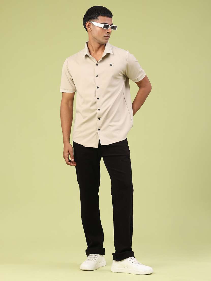 men solid short sleeve regular fit casual shirt - 22223164 -  Standard Image - 5