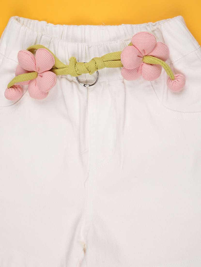 girls solid mid rise shorts - 22223189 -  Standard Image - 3