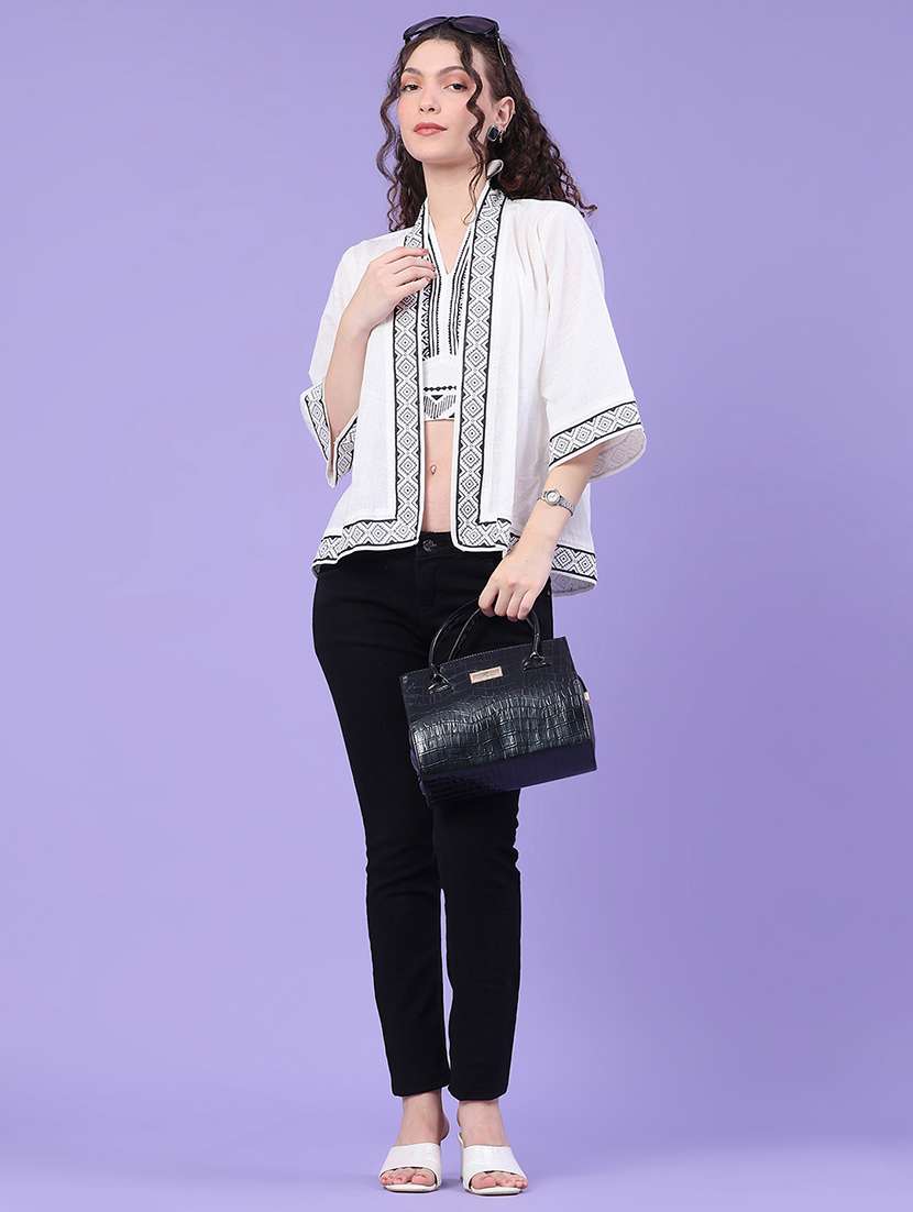women printed halter neck top with jacket - 22223225 -  Standard Image - 5