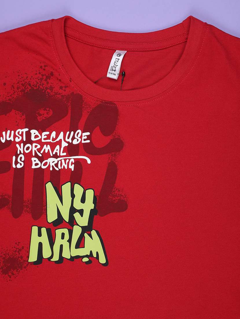 boys red cotton blend t-shirt - 22223231 -  Standard Image - 3