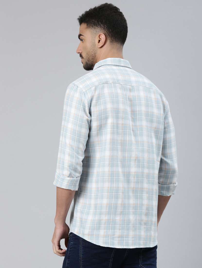 men checkered long sleeve slim fit casual shirt - 22223389 -  Standard Image - 3