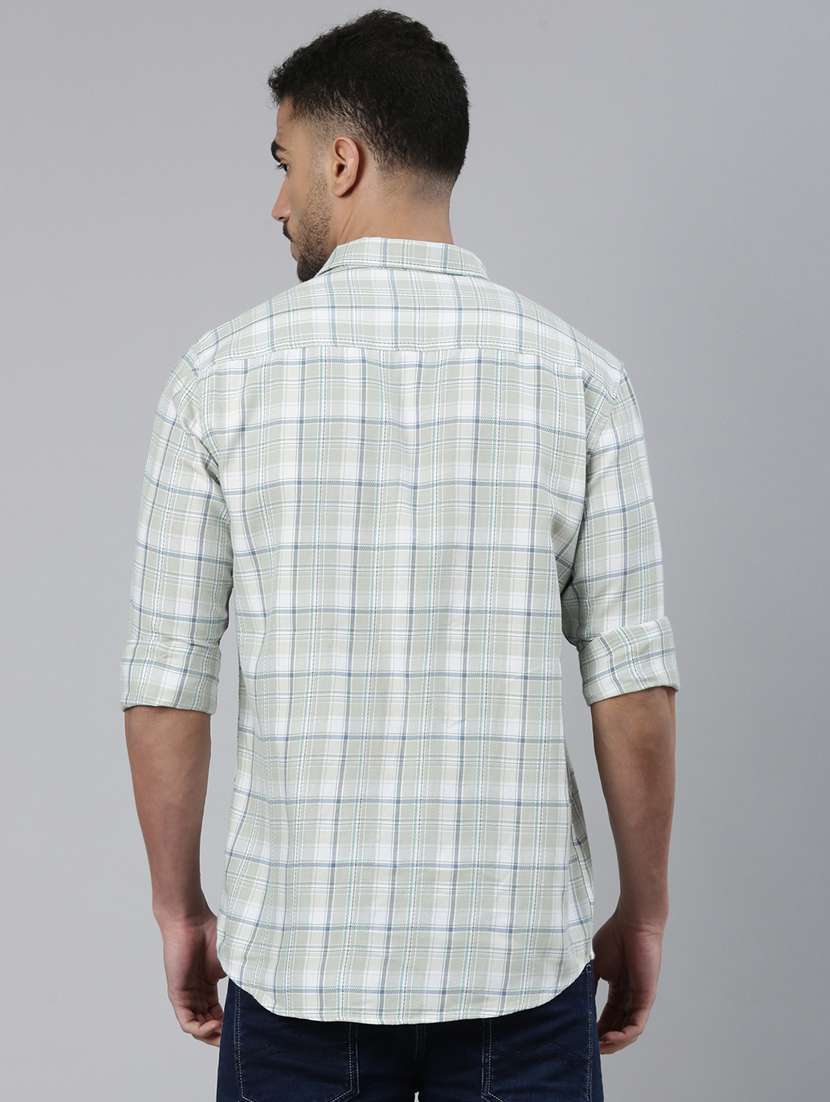 men checkered long sleeve slim fit casual shirt - 22223390 -  Standard Image - 3