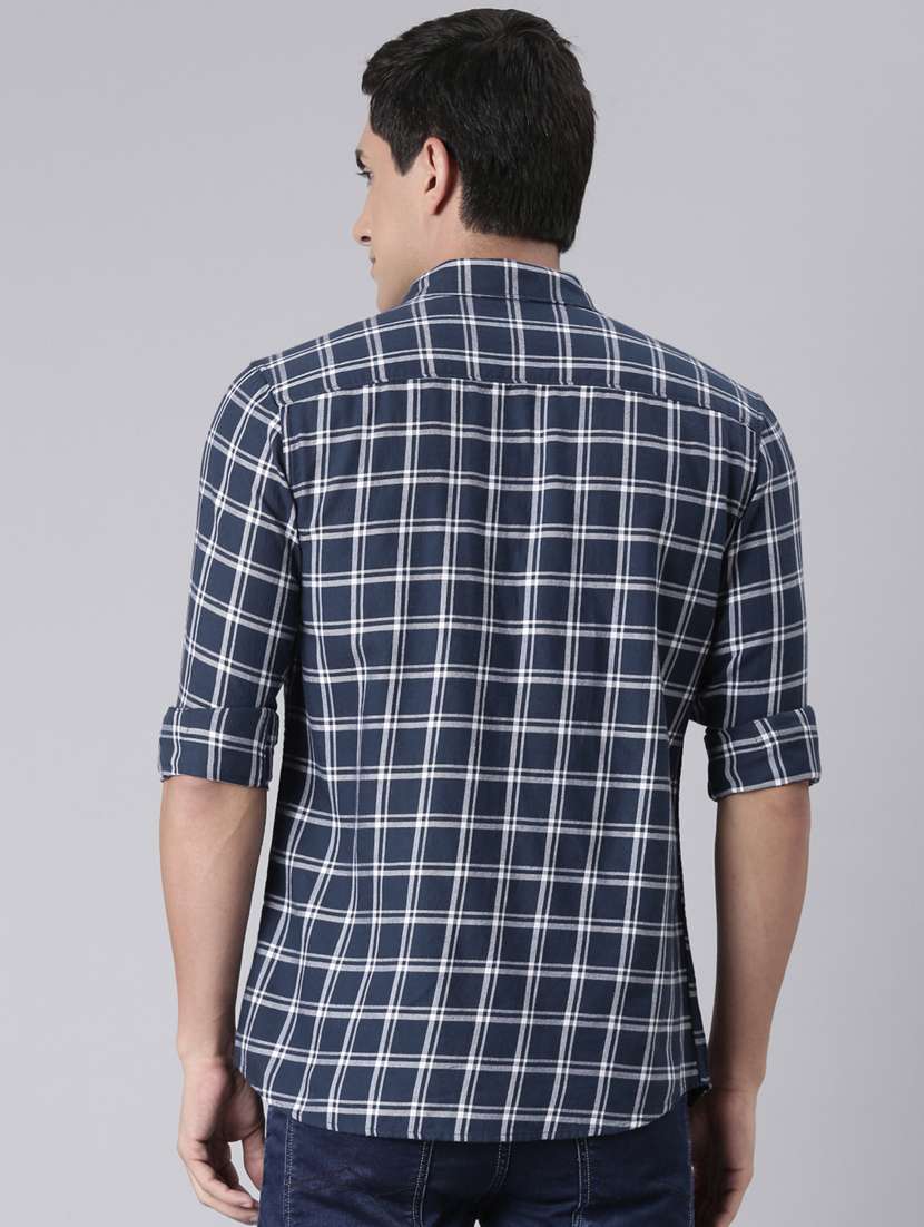 men checkered long sleeve slim fit casual shirt - 22223393 -  Standard Image - 3