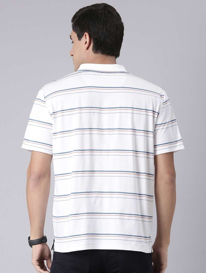 men striped short sleeve regular fit polo t-shirt - 22223401 -  Standard Image - 3