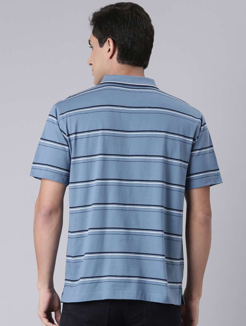 men striped short sleeve regular fit polo t-shirt - 22223402 -  Standard Image - 3