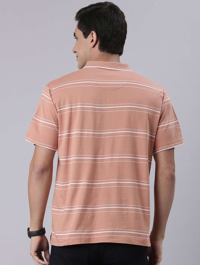 men striped short sleeve regular fit polo t-shirt - 22223404 -  Standard Image - 3