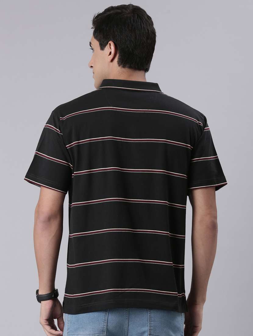 men striped short sleeve regular fit polo t-shirt - 22223405 -  Standard Image - 3