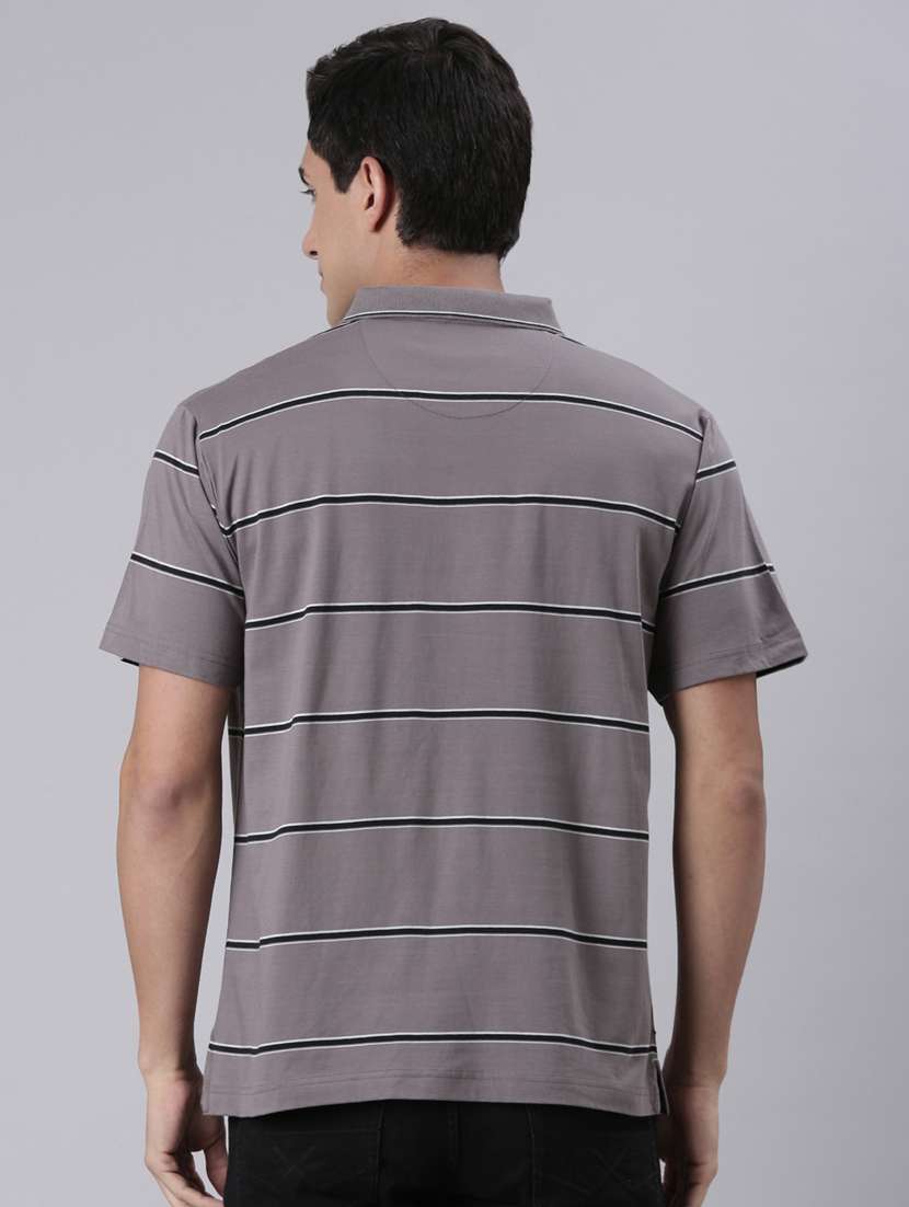 men striped short sleeve regular fit polo t-shirt - 22223406 -  Standard Image - 3