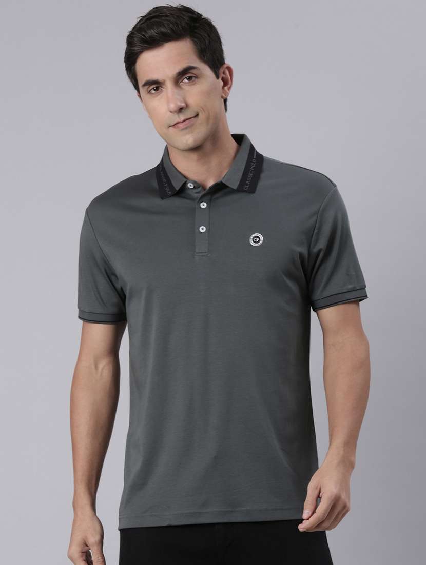 men solid short sleeve regular fit polo t-shirt