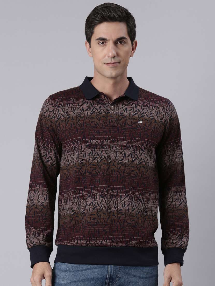 men printed long sleeve regular fit t-shirt