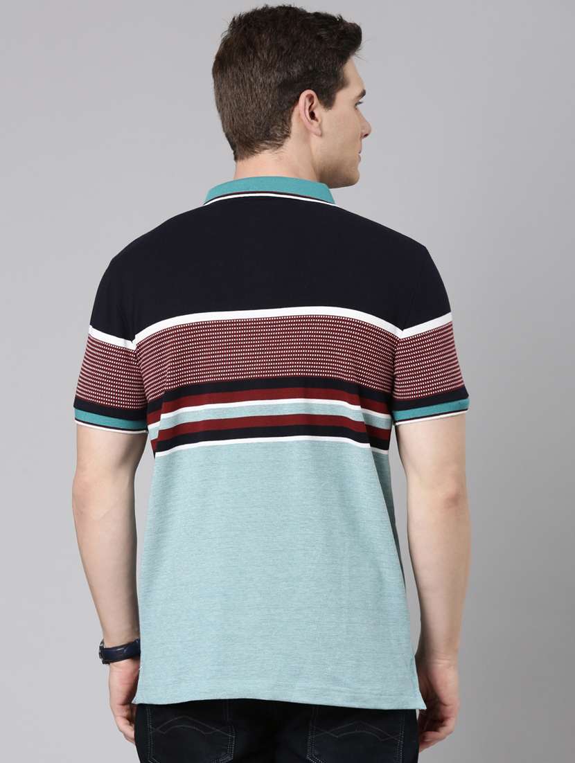 men color block short sleeve regular fit polo t-shirt - 22223422 -  Standard Image - 3