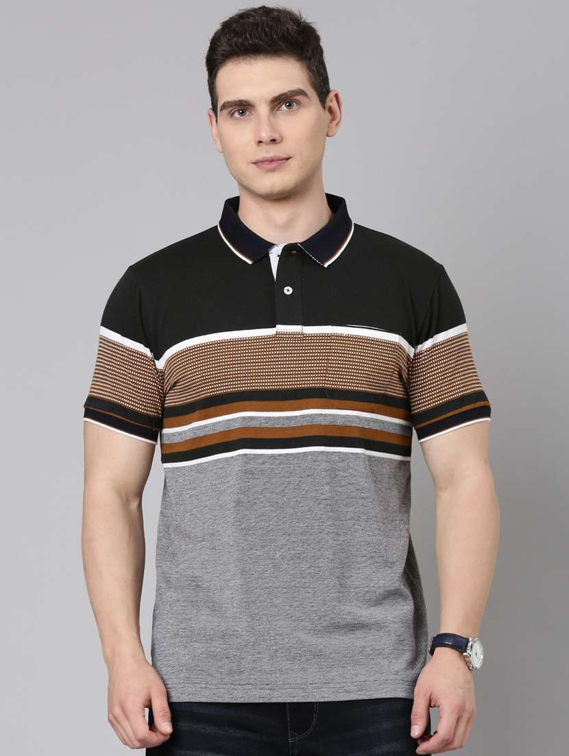 men color block short sleeve regular fit polo t-shirt