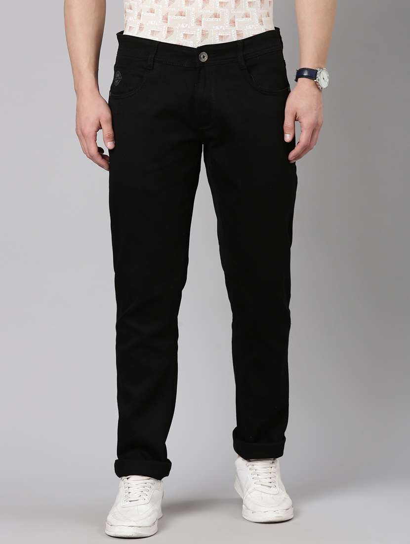 men plain mid rise full length jean