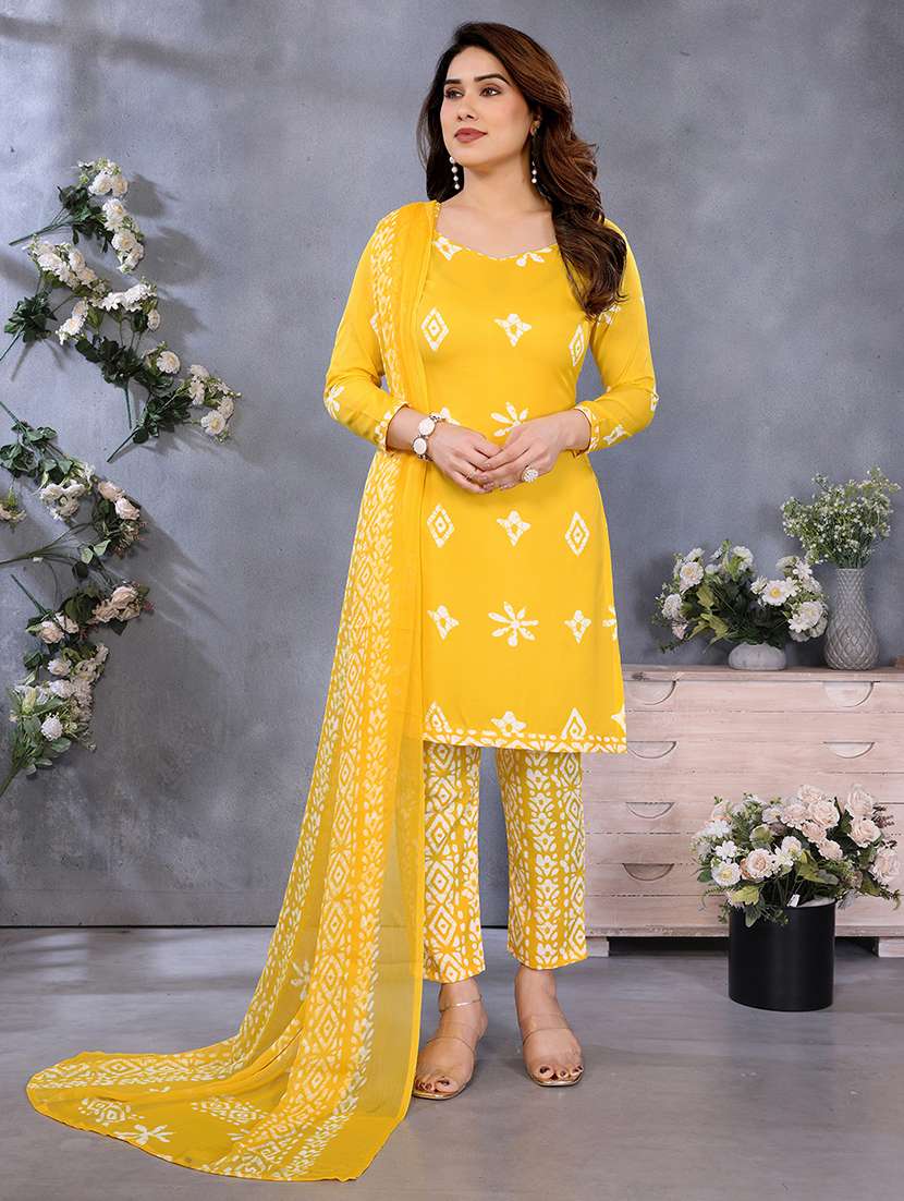 women printed unstitched suit set