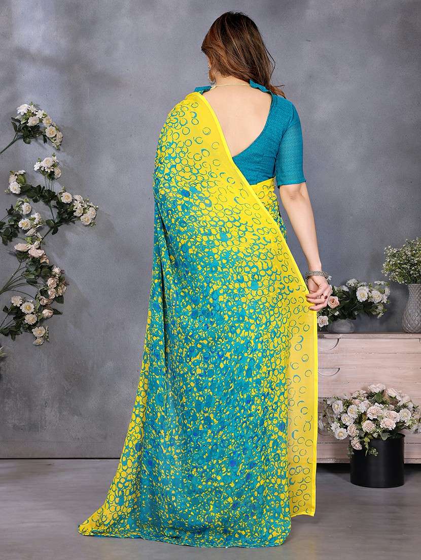 women printed casual wear saree with blouse - 22223575 -  Standard Image - 3