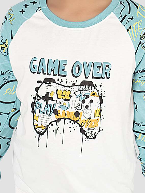 boys printed full length co-ord set - 22223586 -  Standard Image - 3