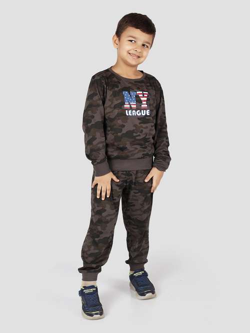 boys printed full length co-ord set - 22223587 -  Standard Image - 0