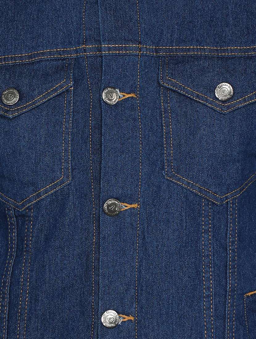 men solid long sleeve denim casual jacket - 22223660 -  Standard Image - 3