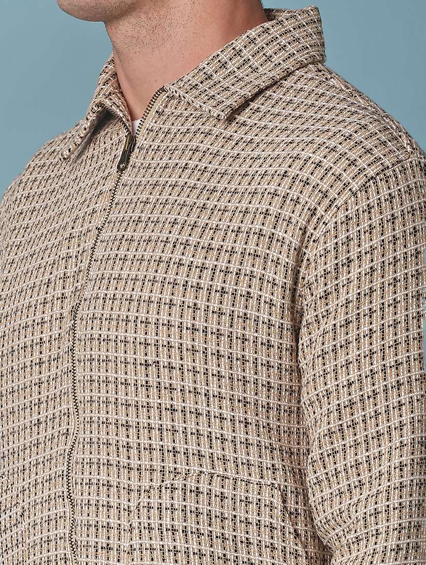 men self design long sleeve regular fit shacket - 22223673 -  Standard Image - 5