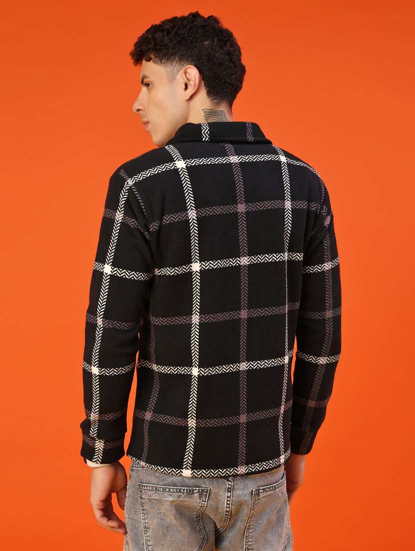 men checkered long sleeve regular fit shacket - 22223675 -  Standard Image - 3