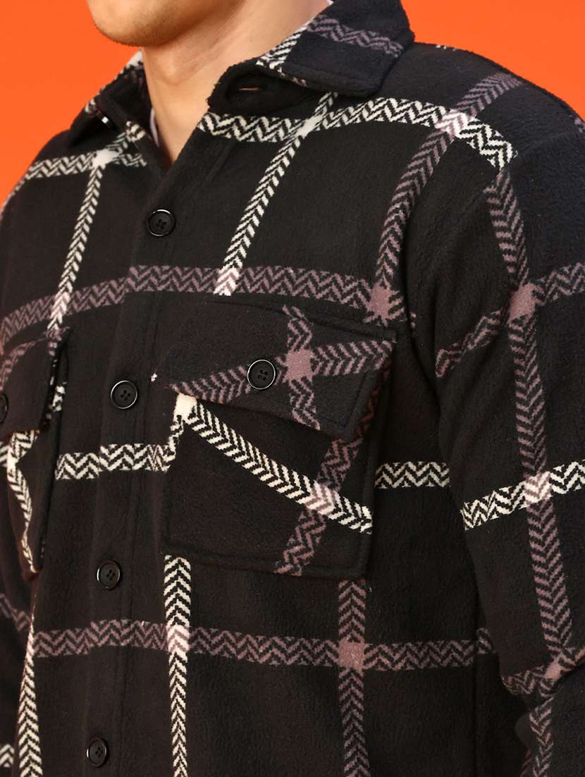 men checkered long sleeve regular fit shacket - 22223675 -  Standard Image - 5