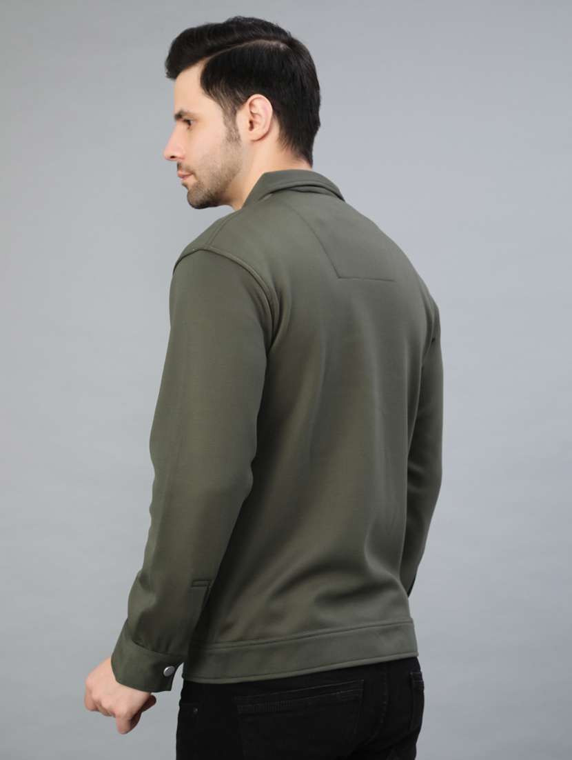 men solid long sleeve regualr fit shacket - 22223685 -  Standard Image - 3