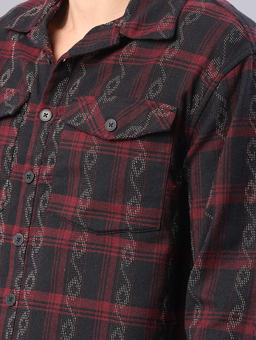 men checkered long sleeve regular fit shacket - 22223686 -  Standard Image - 5