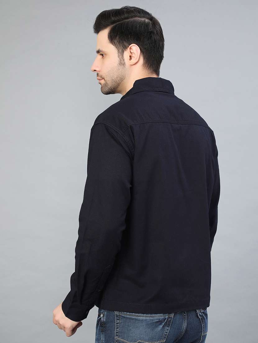 men solid long sleeve regular fit shacket - 22223688 -  Standard Image - 3