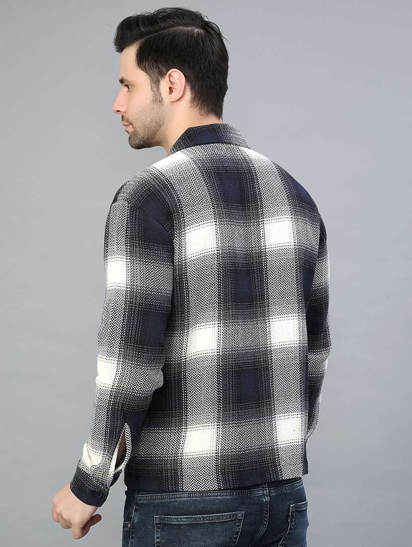 men checkered long sleeve regular fit shacket - 22223689 -  Standard Image - 3
