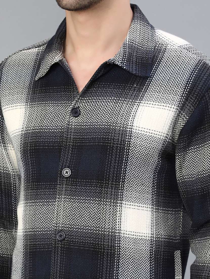 men checkered long sleeve regular fit shacket - 22223689 -  Standard Image - 5