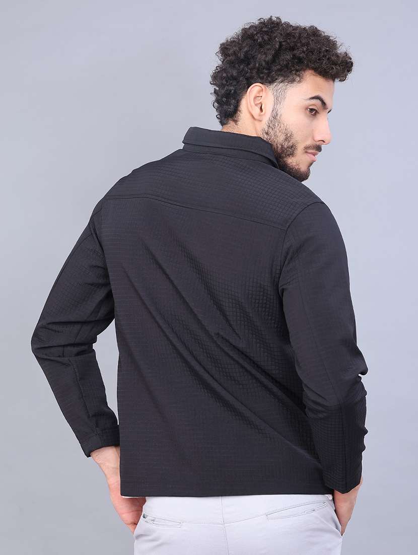 men solid long sleeve regular fit shacket - 22223690 -  Standard Image - 3