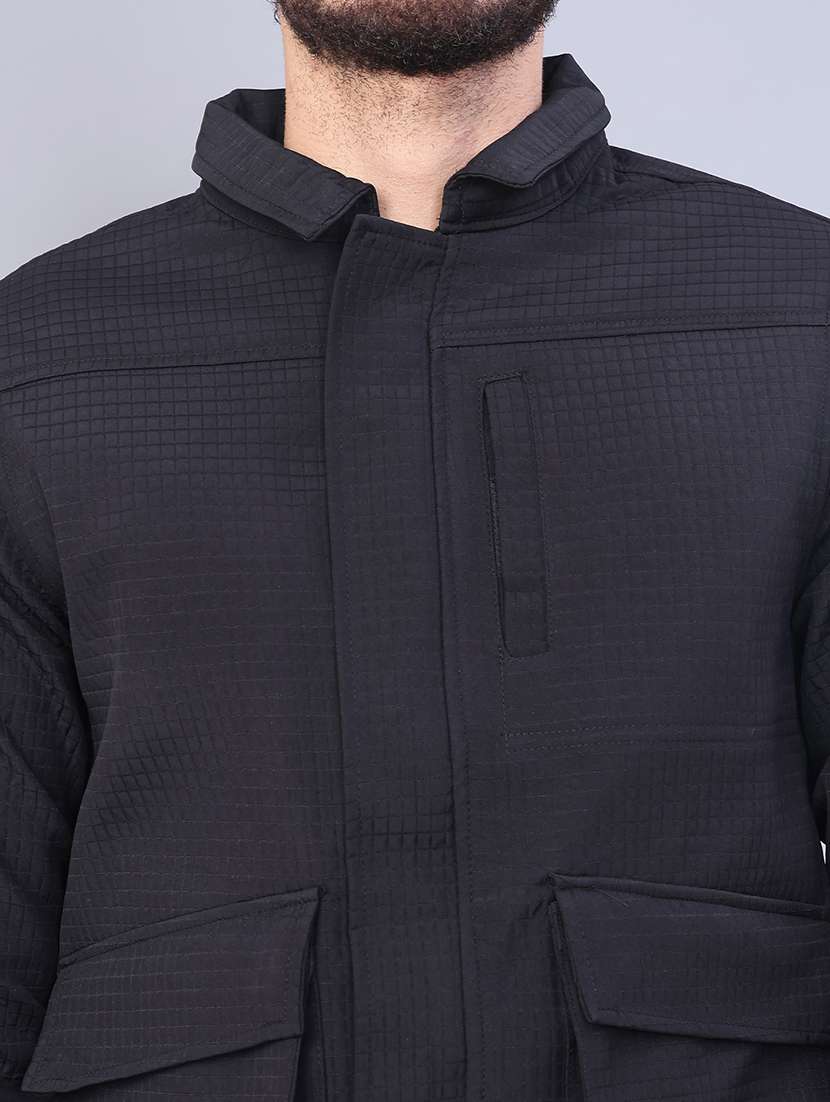 men solid long sleeve regular fit shacket - 22223690 -  Standard Image - 5