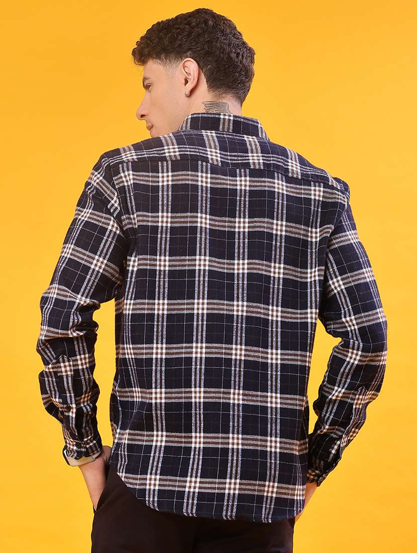 men checkered long sleeve regular fit shacket - 22223691 -  Standard Image - 3