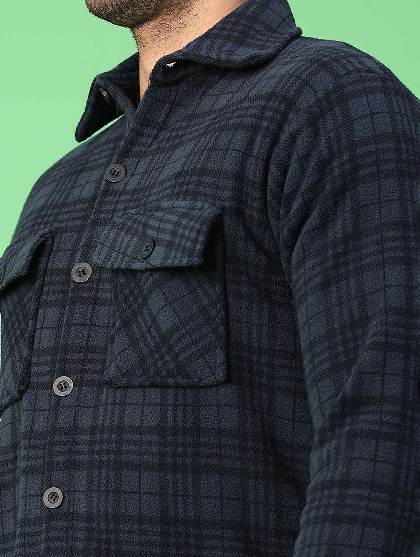 men checkered long sleeve regular fit shacket - 22223695 -  Standard Image - 5